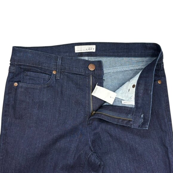 Loft Ann Taylor Dark Wash Mid Rise Stretch Flare Jeans - Picture 5 of 10